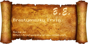 Brestyenszky Ervin névjegykártya